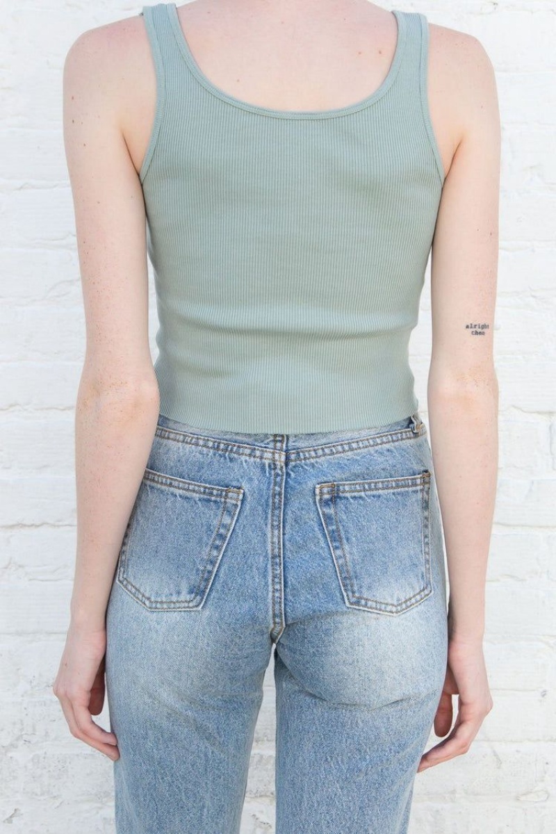 Debardeur Brandy Melville Sheena Crop Vert Olive | XKH-23501787